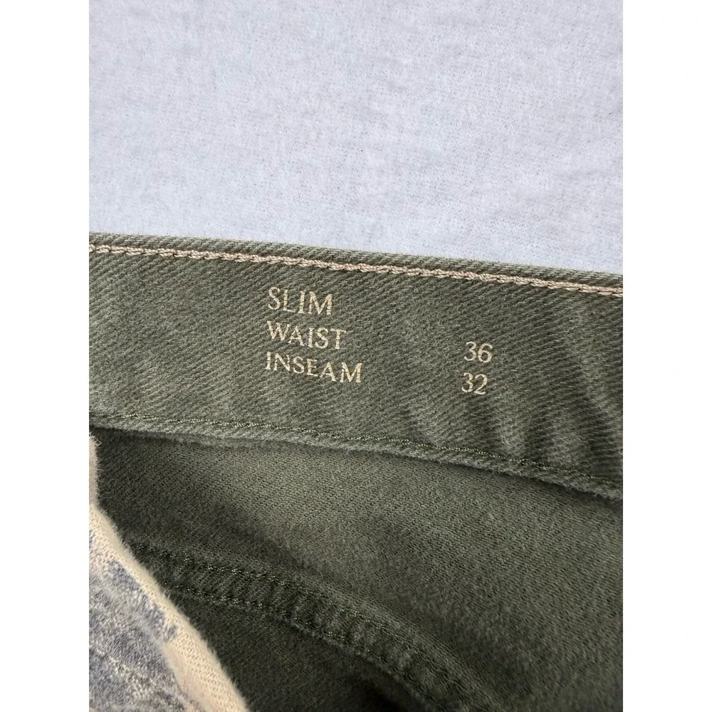 Banana Republic Traveler Pants Mens 36x32 (Fits 36x30) Olive Brushed Denim